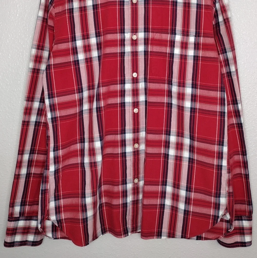 J. Crew Men's Cotton Tailored Slim Fit Windowpane Button Down Shirt Size M